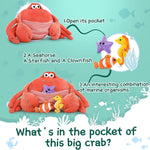 Giant Crab Stuffed Animals, 39 Inches - Seahorse/Starfish/Anemone Fish Plush Toys - Weighted Cartoon Soft Throw Pillows - Cozy Cushion Plush Pillows - Christmas/Birthday/Baby Shower/Easter/Thanksgiving/Halloween Gift