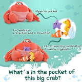 Giant Crab Stuffed Animals, 39 Inches - Seahorse/Starfish/Anemone Fish Plush Toys - Weighted Cartoon Soft Throw Pillows - Cozy Cushion Plush Pillows - Christmas/Birthday/Baby Shower/Easter/Thanksgiving/Halloween Gift