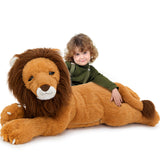 Jumbo Realistic Lion Stuffed Animals - 43 Inches Lion Plush Toys - Jungle Safari Party Decor - Birthday Christmas Gift for kids Teens Adults - Free Shipping Now
