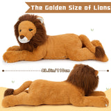 Jumbo Realistic Lion Stuffed Animals - 43 Inches Lion Plush Toys - Jungle Safari Party Decor - Birthday Christmas Gift for kids Teens Adults - Free Shipping Now
