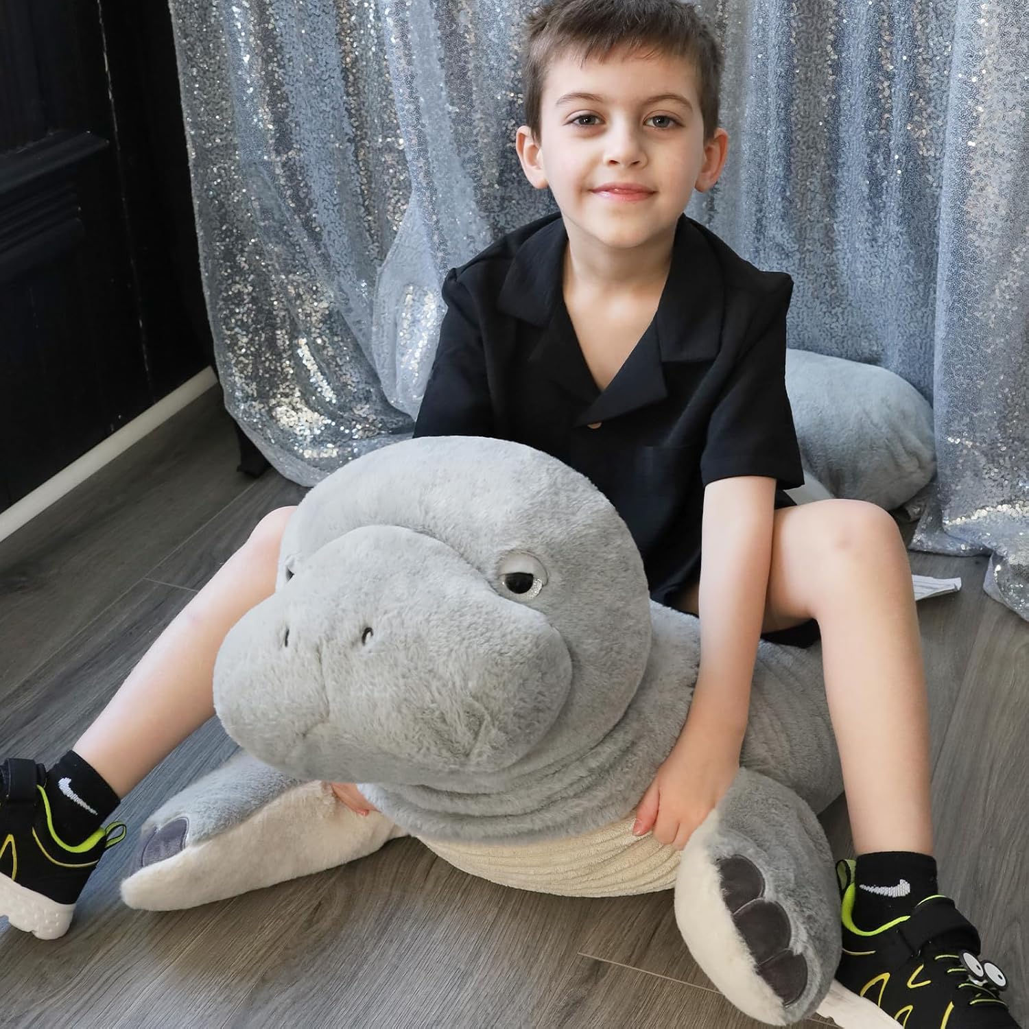 Manatee Stuffed Animals Sea Cow Plush Toys, Grey, 47 Inches