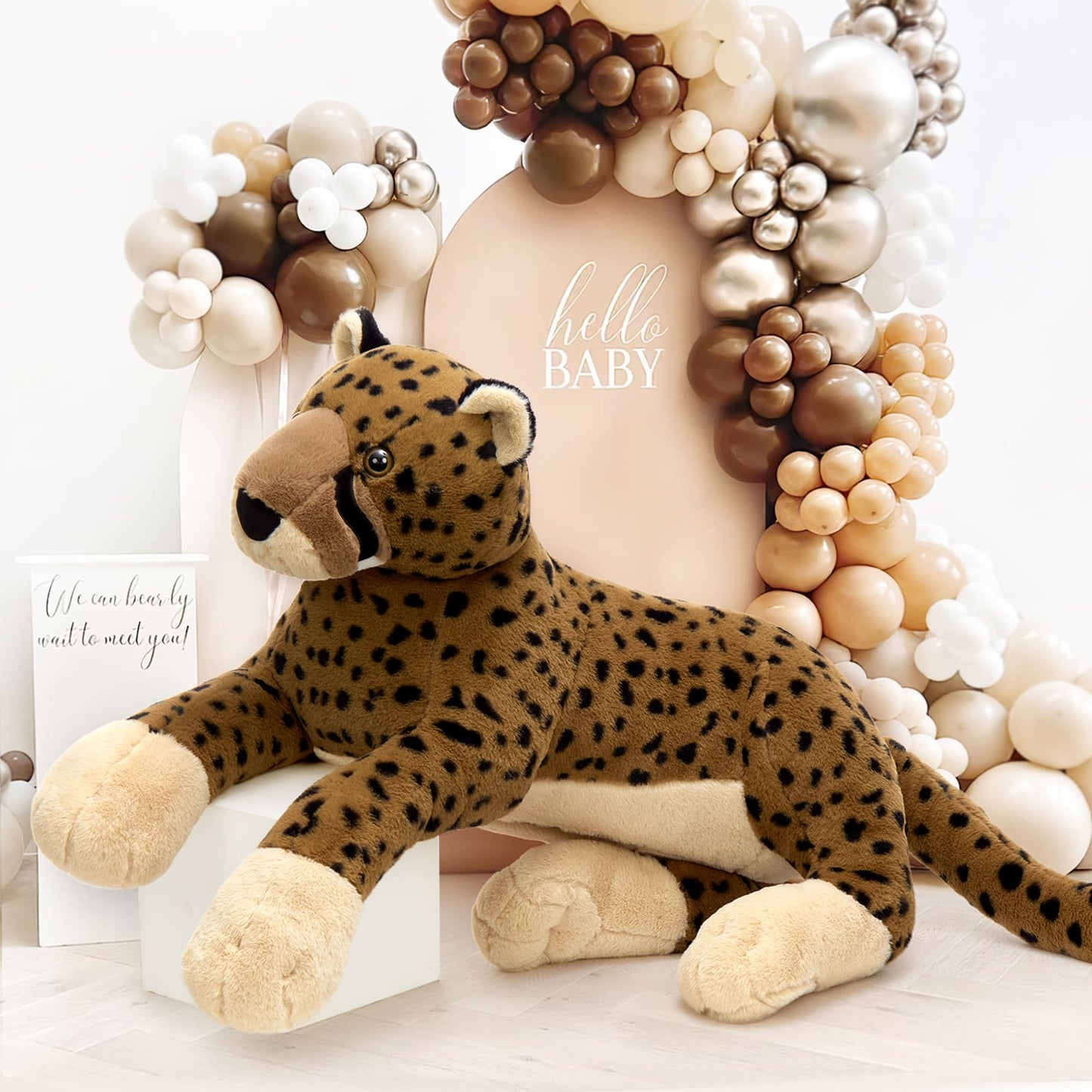 Giant Cheetah Stuffed Animals - Jungle Safari Plush Toys, 53.15 Inches - Jumbo Stuffed Cheetah Toys for Girls Boys - Jungle Safari Plush Toys - Free Shipping Now