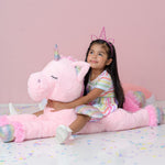 Giant Pink Unicorn Plush Toys - 43 Inches Stuffed Unicorn Toys - Cute Cartoon Unicorn Plush Pillows - Unicorn Plushies with Glittering Wings - Gifts for Girlfriend Girls Boys Kids Birthday Valentine's Day Christmas