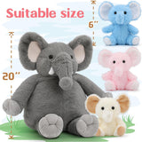 Jungle Elephant Stuffed Animals - Safari Elephant Plush Toys - 4 Pcs Elephant Stuffed Animals - Realistic Elephant Plush Dolls - Cute Cartoon Elephant Plush Pillows for Kids - Christmas/Birthday Gift for Kids - Stuffed Animal Elephant Babies with their Mom
