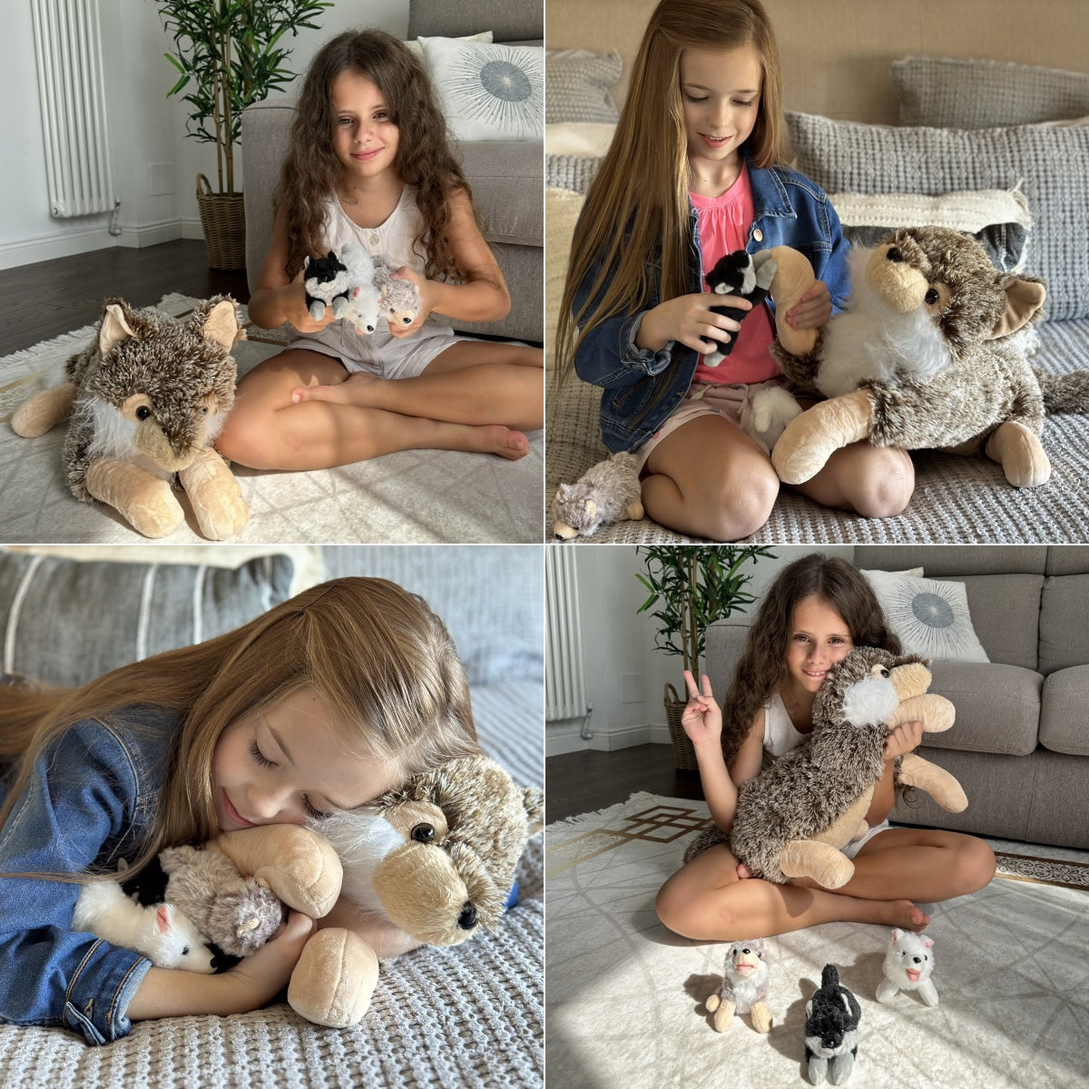 Wolf Stuffed Animals with Babies Inside the Belly - Jungle Safari Stuffed Animals - Zoo Souvenirs - Jungle Theme Party Favors - Free Shipping Now