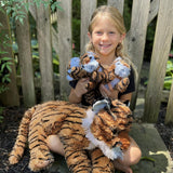 Jungle Tiger Stuffed Animals - Safari Tiger Plush Toys - 4 Pcs Tiger Stuffed Animals - Realistic Tiger Plush Dolls - Cute Cartoon Tiger Plush Pillows for Kids - Christmas/Birthday Gift for Kids - Stuffed Animal Babies with their Mom