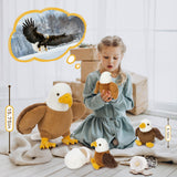 Bald Eagle Stuffed Animals - Eagle Plush Toys - Stuffed Animals with Babies in the Belly - Party Favors - Stuffed Animal Babies with their Mom - One Big Eagle with three Eagle Babies and Two Eggshells - Free Shipping
