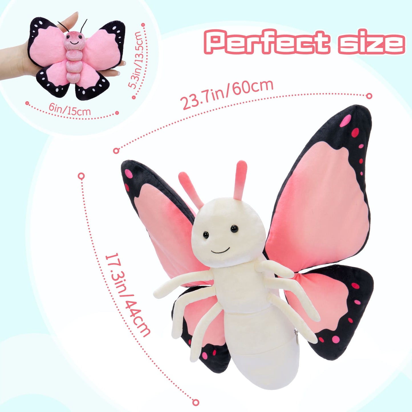 cute butterfly stuffed animal plush toy soft cuddly pillow plushie adorable room decoration gift idea for children