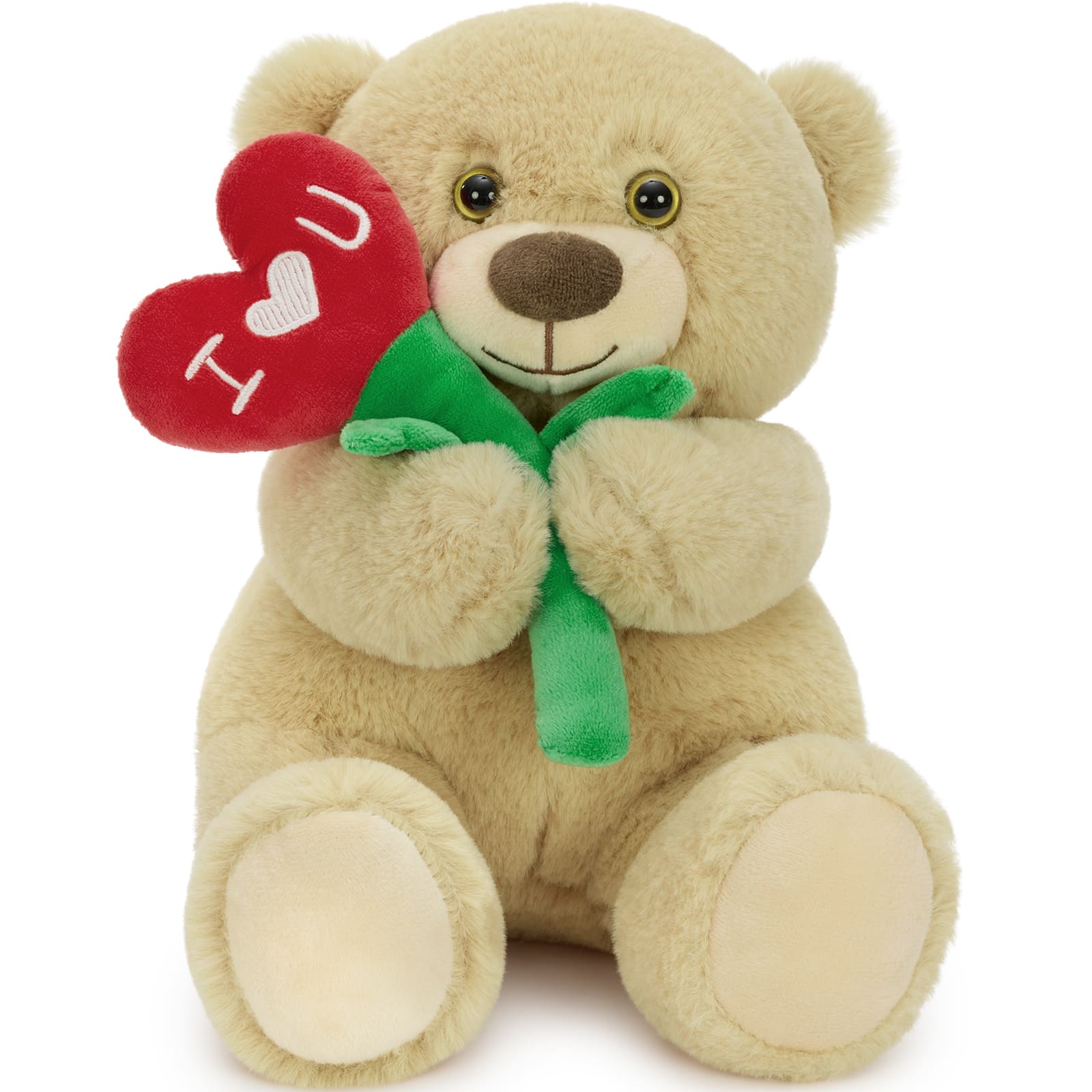 ' I Love U ' Teddy Bear Valentine's Day Gift, Brown, 9/15 Inches
