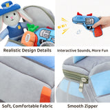 Police Bunny Plush Toy Set with Police Car Carrying Bag