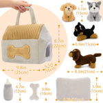 Children’s plush animal playset with cuddly stuffed puppies