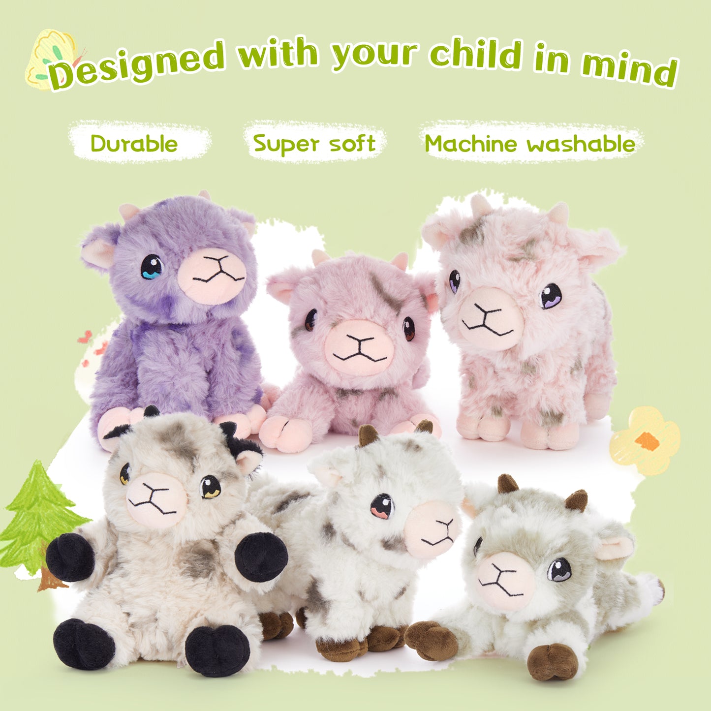 Little Lamb Stuffed Animals Bulk Sheep Plushies, 6.3 Inches