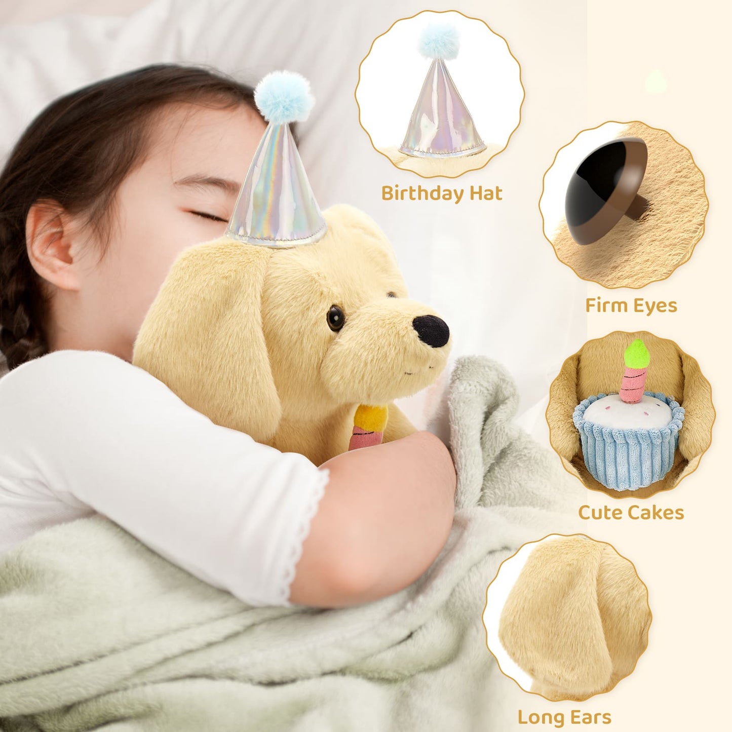 Labrador Dog Plush Toy Holds a Chic Plush Cupcake
- Birthday Gift Ideas for Girls Boys - Birthday Gift for Children - MorisMos Stuffed Animals