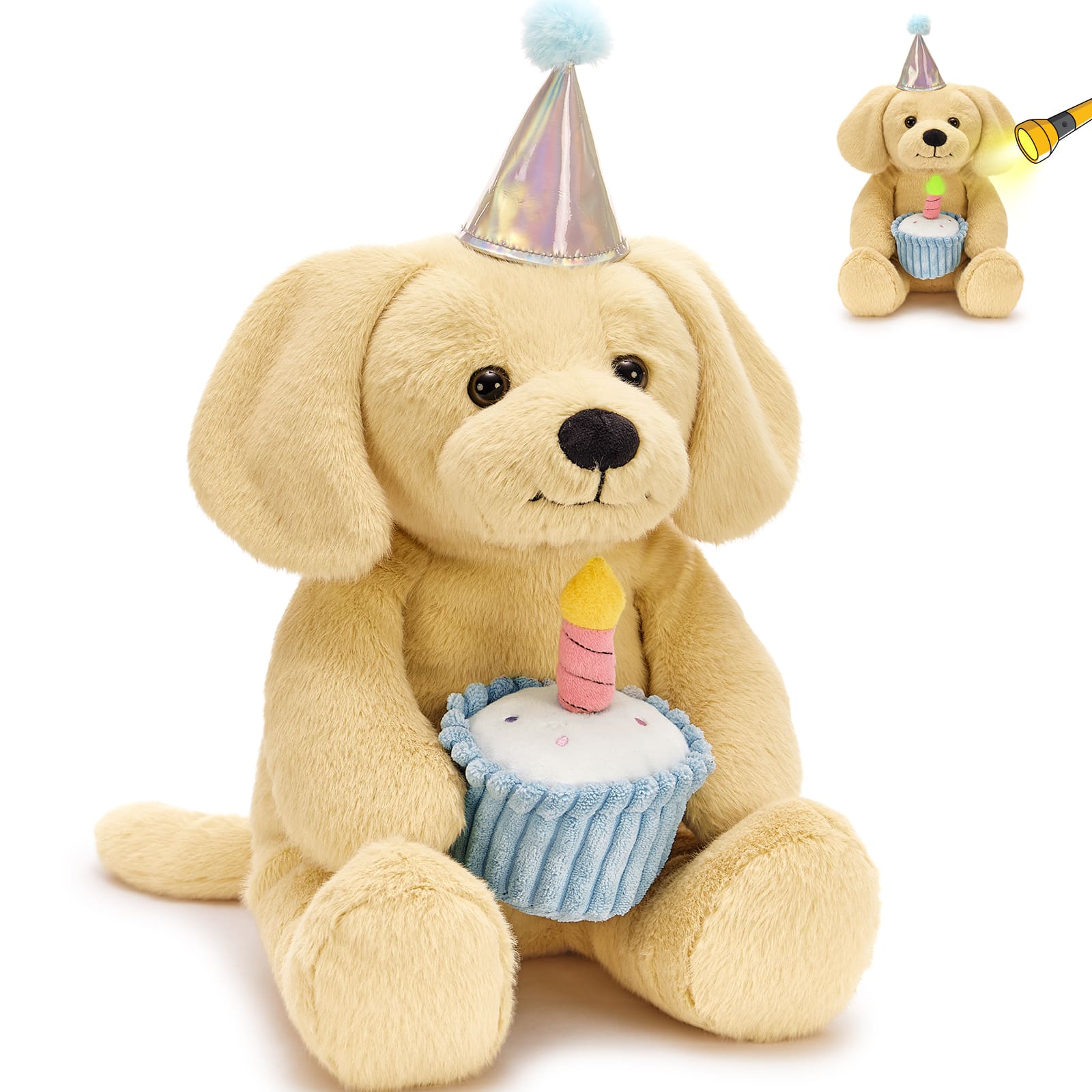 Birthday Labrador Dog Plush Toys, Light Brown, 21 Inches