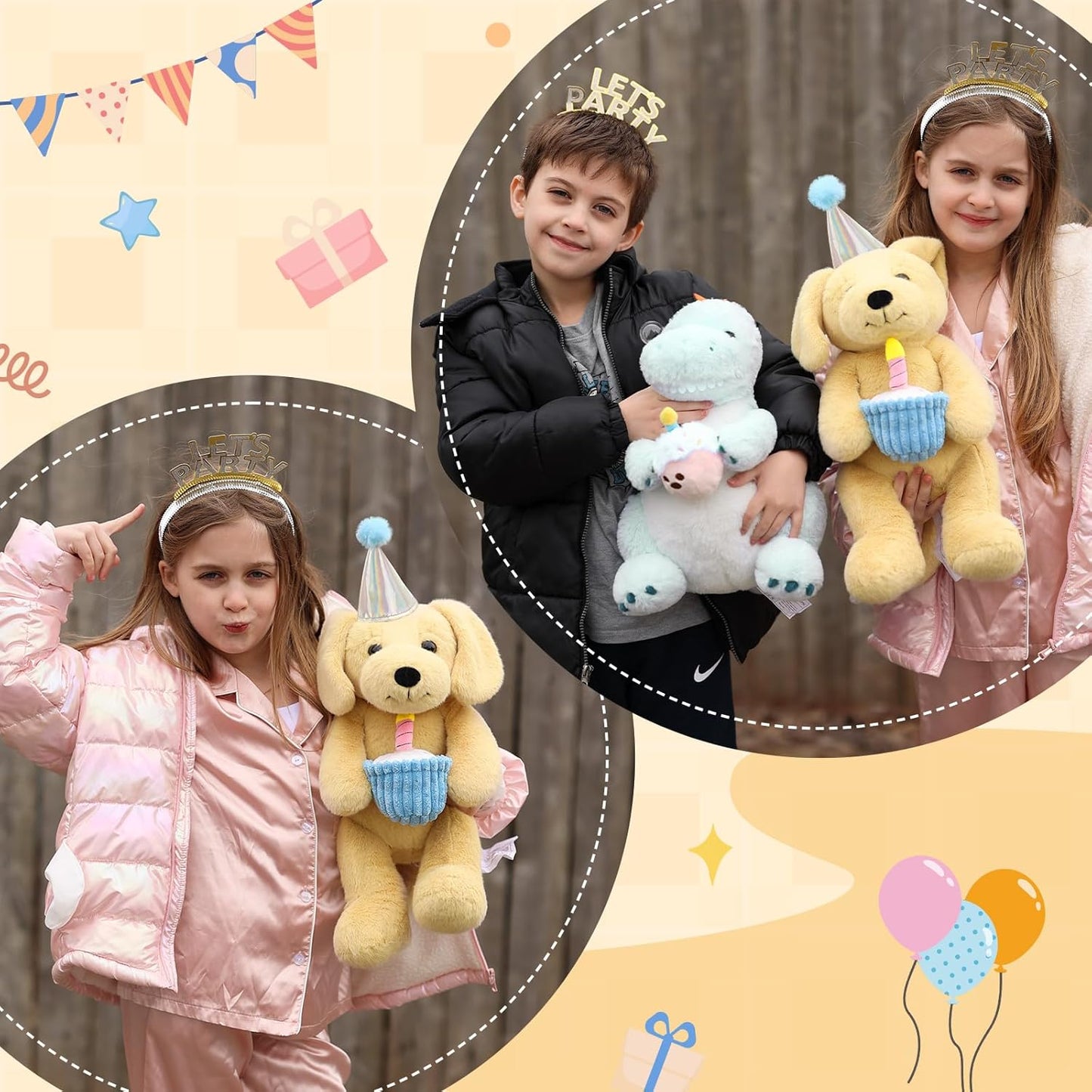 Labrador Dog Plush Toy Holds a Chic Plush Cupcake
- Birthday Gift Ideas for Girls Boys - Birthday Gift for Children - MorisMos Stuffed Animals