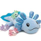 31.5 Inch Axolotl Plush Toy with Three Baby Axolotls Inside