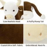 43.3-Inch Giant Plush Hereford Cattle Stuffed Animal Soft Farm Cow Pillow Toy