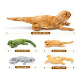 Realistic Lizard Family Plush Toy with Four Baby Lizards