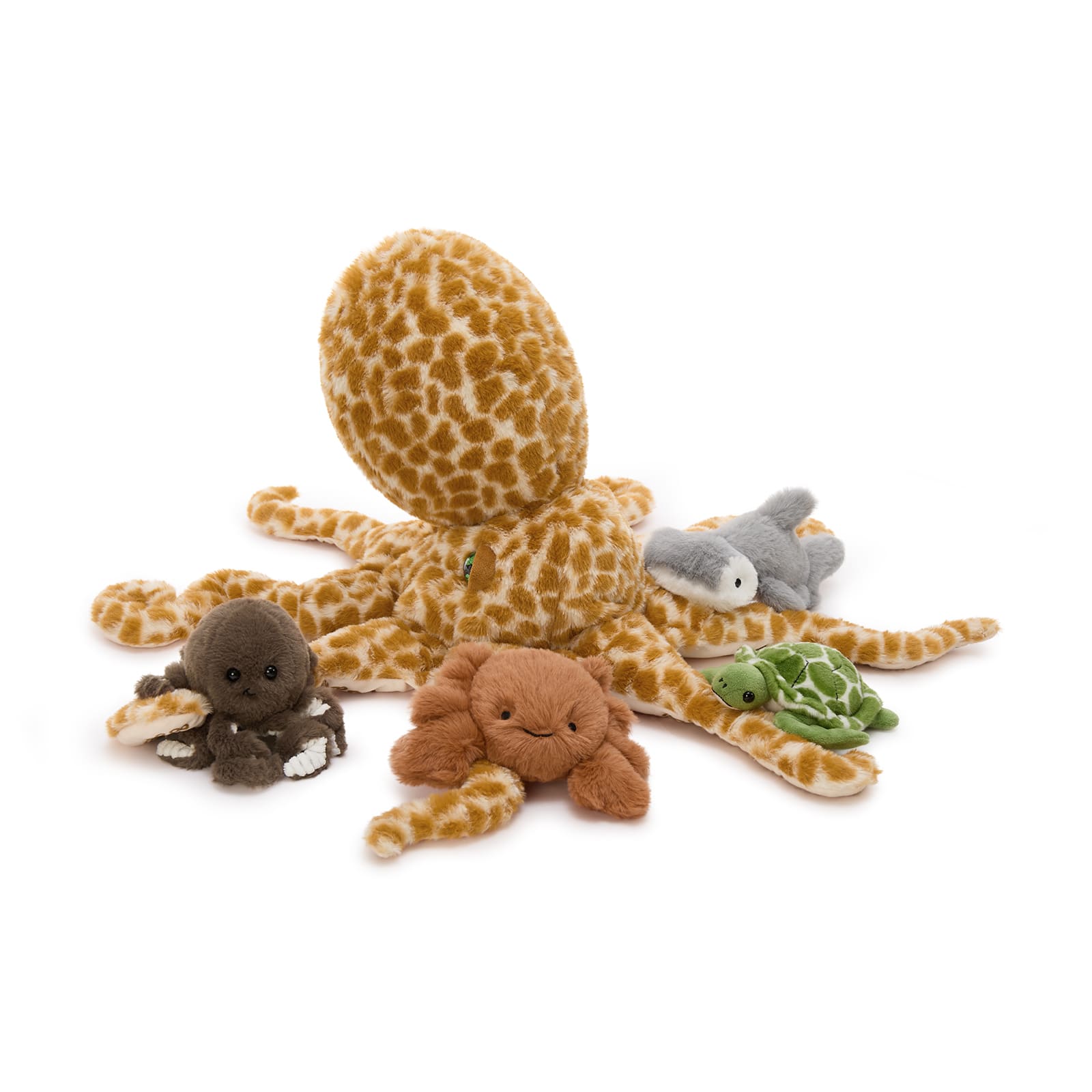 Octopus Stuffed Animal Set with Four Mini Ocean Plush Toys