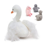 15.7 Inch Swan Stuffed Animal Set with 3 Baby Cygnet Plush Toys