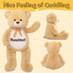 Custom Teddy Bear Plush Toy with Custom Text - Light Brown Customized Teddy Bear 51 Inches - Stuffed Animal Personalized Gift - Personalized Gift for Anniversary, Graduation, Christmas, Valentine's Day, Mother's Day, Baby Shower - Sweet Gift for Girlfriend, Boyfriend - Free Shipping 