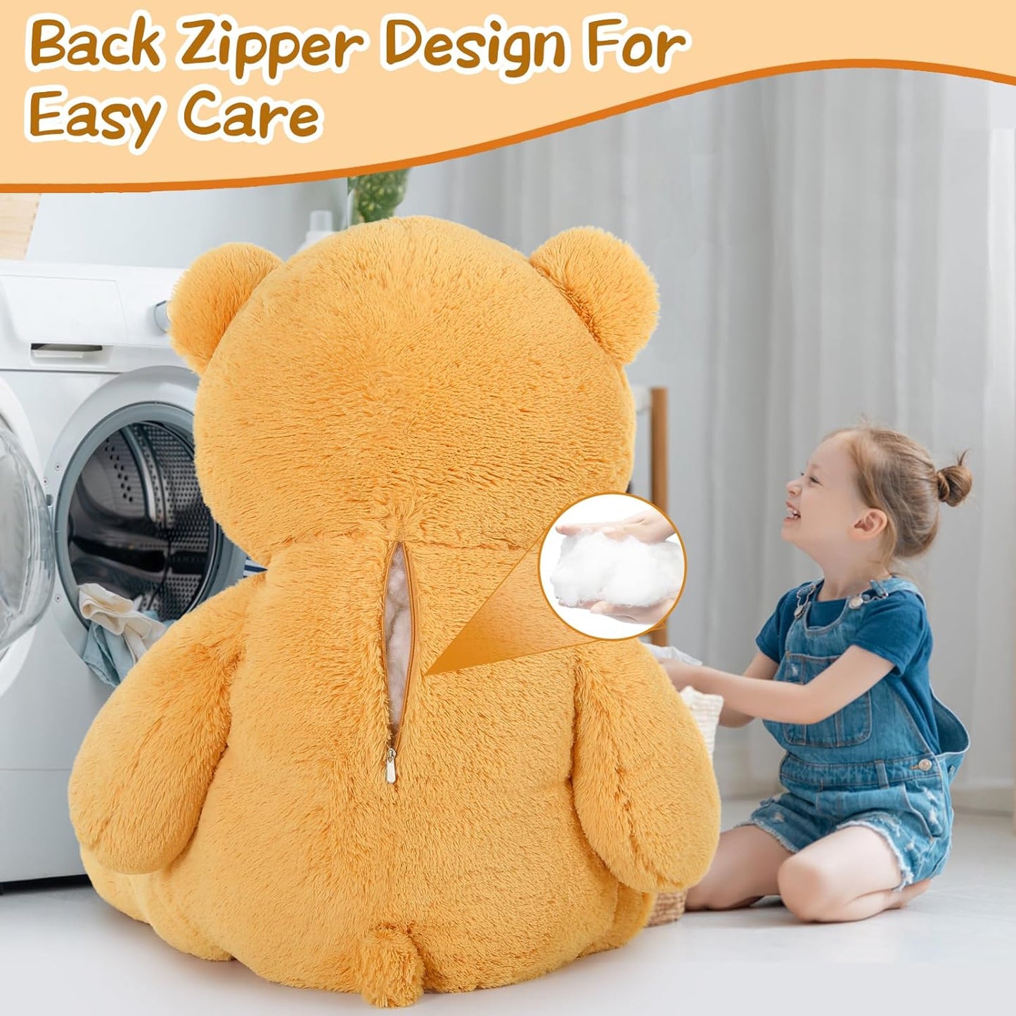 Giant Brown Teddy Bear Plush Toys - 5 Feet Teddy Bear Stuffed Animals -  150 CM Teddy Bear Plushies - Valentine's Day Gift for Girlfriend/Boyfriend - Romantic Confession/Propose Marriage Gift Ideas - Anniversary Gift for Wife/Husband - Teddy Bear Theme Baby Shower - MorisMos Stuffed Animals