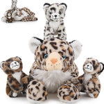 Jungle Leopard Stuffed Animals - Cheetah Plush Toys - 4 Pcs Leopard Stuffed Animals - Realistic Cheetah Plush Dolls - Jungle/Safari/Forest Cute Cartoon Plush Pillows for Kids - Christmas/Birthday Gift for Kids