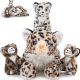 Jungle Leopard Stuffed Animals - Cheetah Plush Toys - 4 Pcs Leopard Stuffed Animals - Realistic Cheetah Plush Dolls - Jungle/Safari/Forest Cute Cartoon Plush Pillows for Kids - Christmas/Birthday Gift for Kids