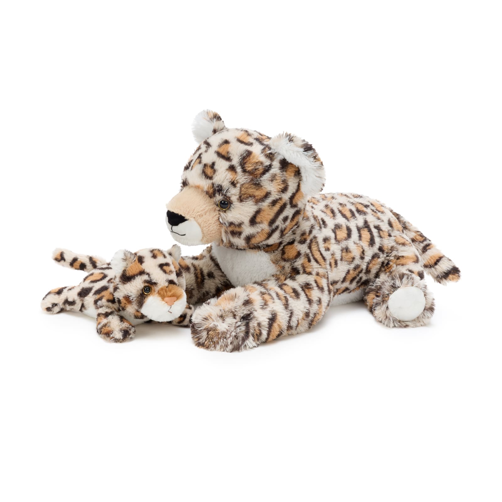 Leopard/Tiger with Cub Plush Toy Set Cuddly Animal Gift for Kids