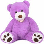 Giant Purple Teddy Bear Plush Toys - Purple 6 FT Teddy Bear Plush Dolls - Smiling Teddy Bear Stuffed Animals - Valentine's Day Teddy Bear Plushies - Teddy Bear Theme Baby Shower - We Can Bearly Wait Baby Shower Decor - Romantic Valentine's Day Gift