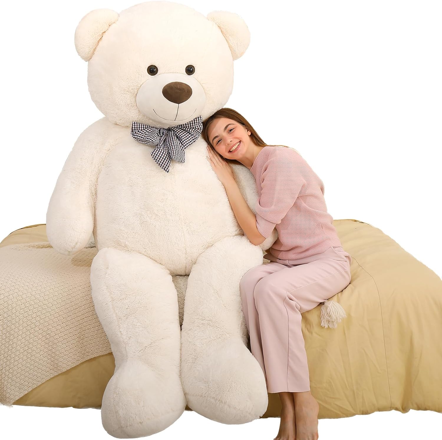 Giant Teddy Bear Stuffed Toy, Beige, 39/47/55/59 Inches