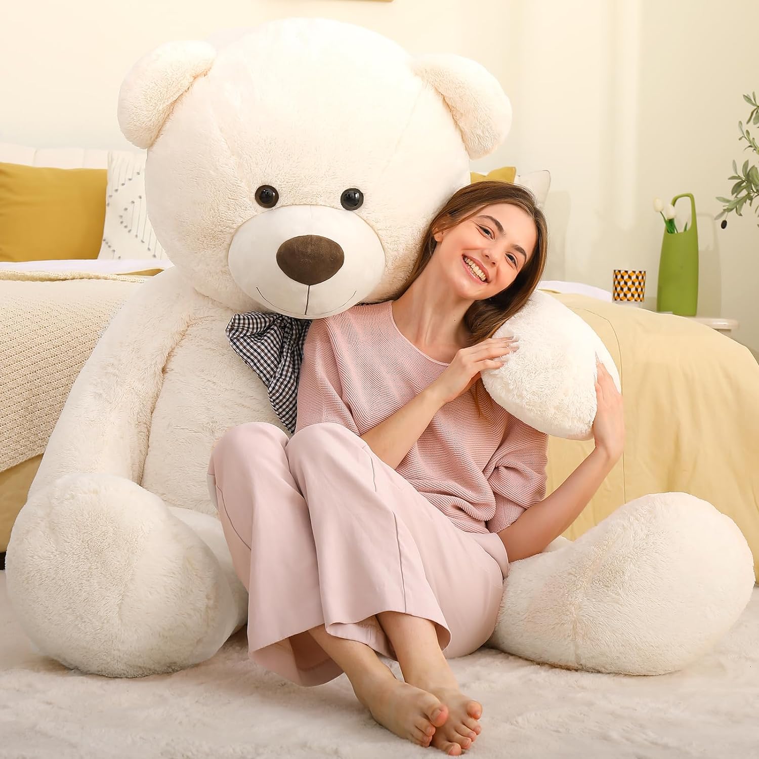 Giant 180 CM Beige Teddy Bear Plush Toys - 6 Feet Teddy Bear Stuffed ...