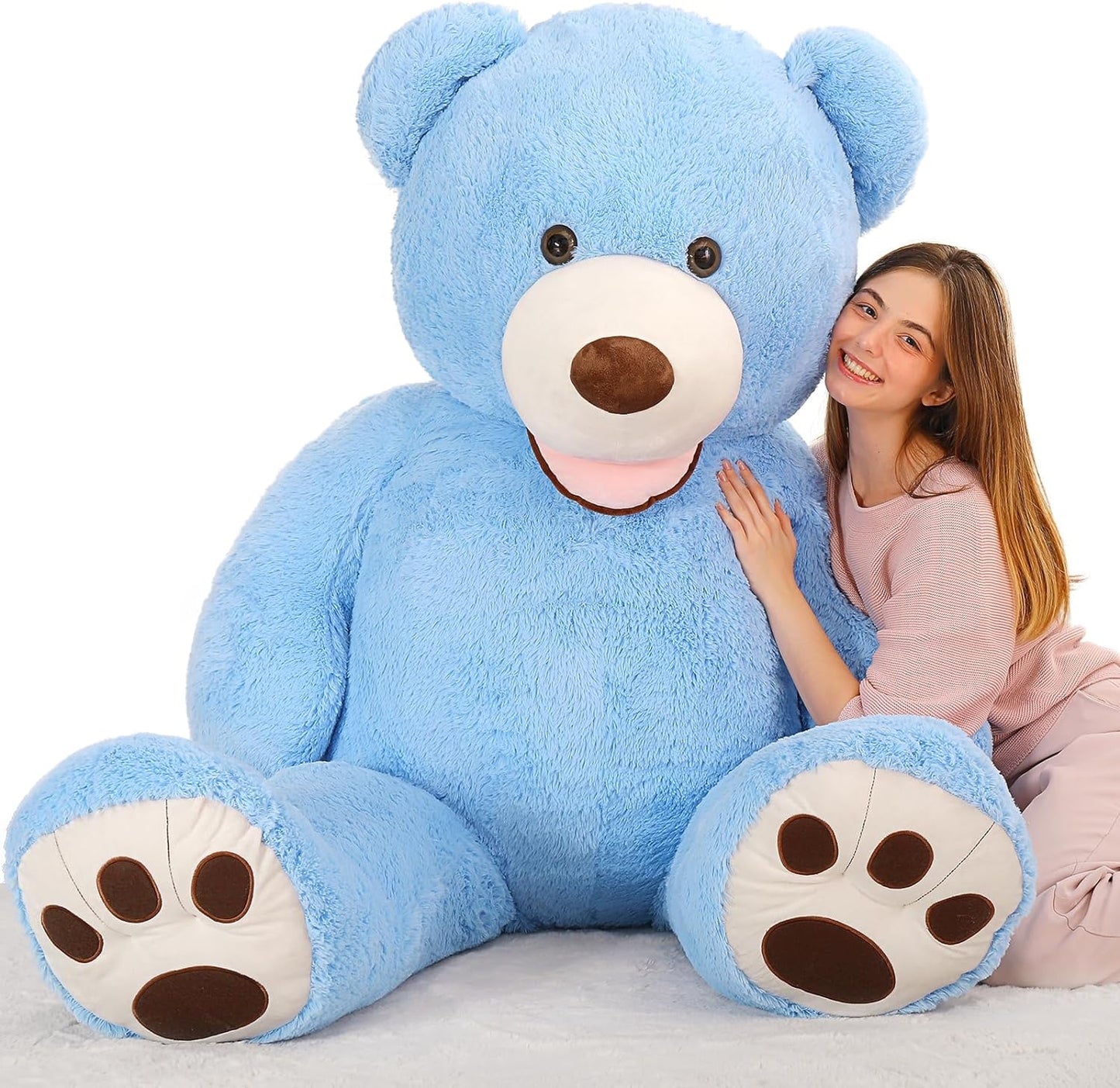 Life Size Teddy Bear Plush Toys - Jumbo Teddy Bear Stuffed Animals, 6 FT - Giant 180 CM Teddy Bear Plush Dolls - Teddy Bear Theme Baby Shower Decoration - Valentine's Day Teddy Bear Gift for Girlfriend/Boyfriend - 'We Can Bearly Wait' Baby Showe Decor Ideas
