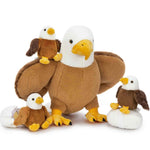 Bald Eagle Stuffed Animals - Eagle Plush Toys - Stuffed Animals with Babies in the Belly - Party Favors - Stuffed Animal Babies with their Mom - One Big Eagle with three Eagle Babies and Two Eggshells - Free Shipping