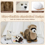 Ferret Plush Toy Set – Big Ferret with Two Baby Ferrets, Soft Stuffed Animal Family