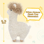 16 Inches Alpaca Plush Toys - Lifelike Llama Stuffed Animals - Large Doll Plushie - Hug Pillow Soft Fluffy Cushion - Kawaii Gift for Girls Boys - MorisMos Stuffies - Free Shipping Worldwide