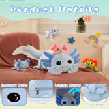 31-Inch Axolotl Plush Toy Set with Four Babies Multiple Colors