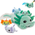 Axolotl Soft Plush Toys - Salamander Stuffed Animals with Babies Inside - Mom&Baby Plush Toy Set - Birthday Christmas Gift for Kids Teens Adults - Free Shipping Now