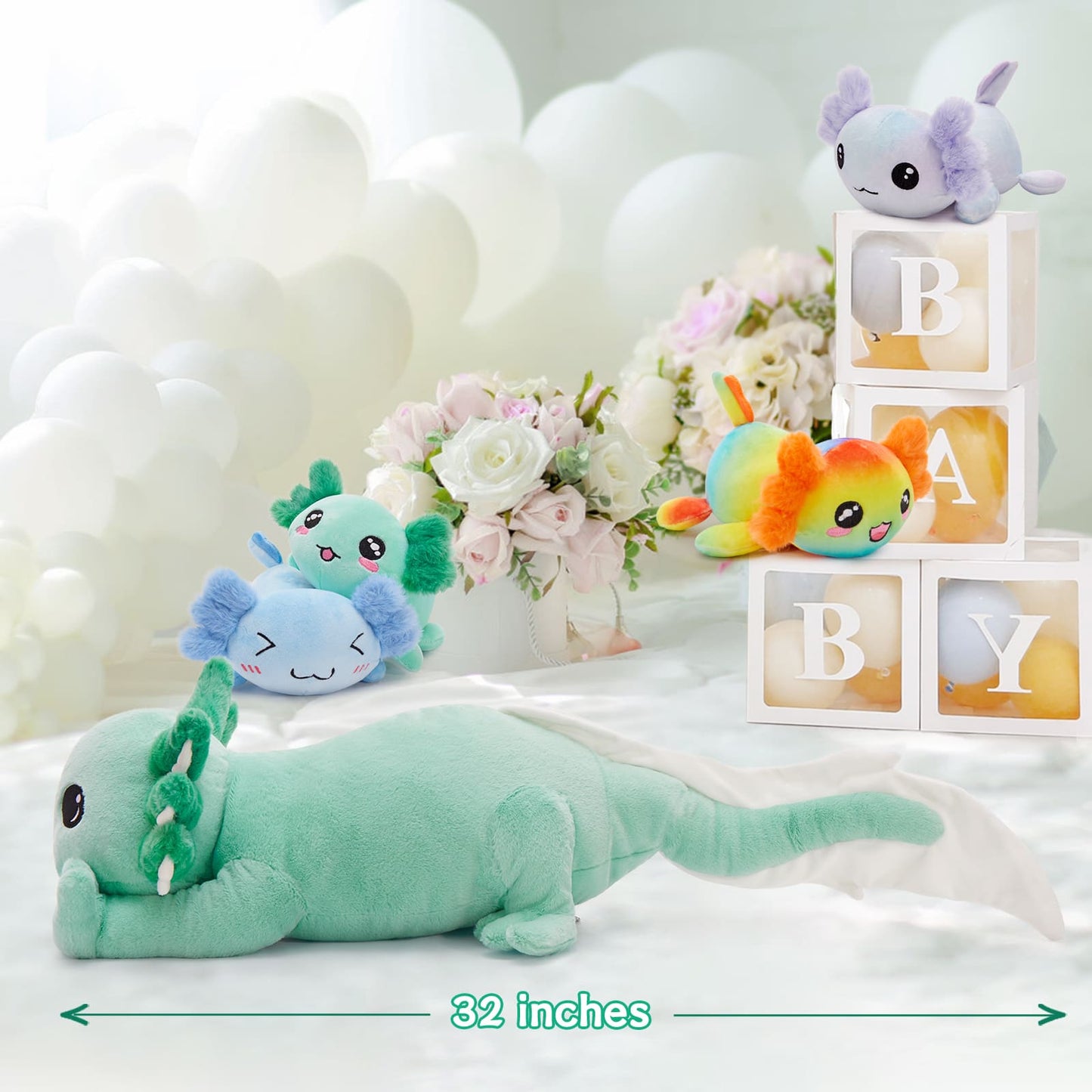Axolotl Stuffed Animals Salamander Plush Toys, 31 Inches
