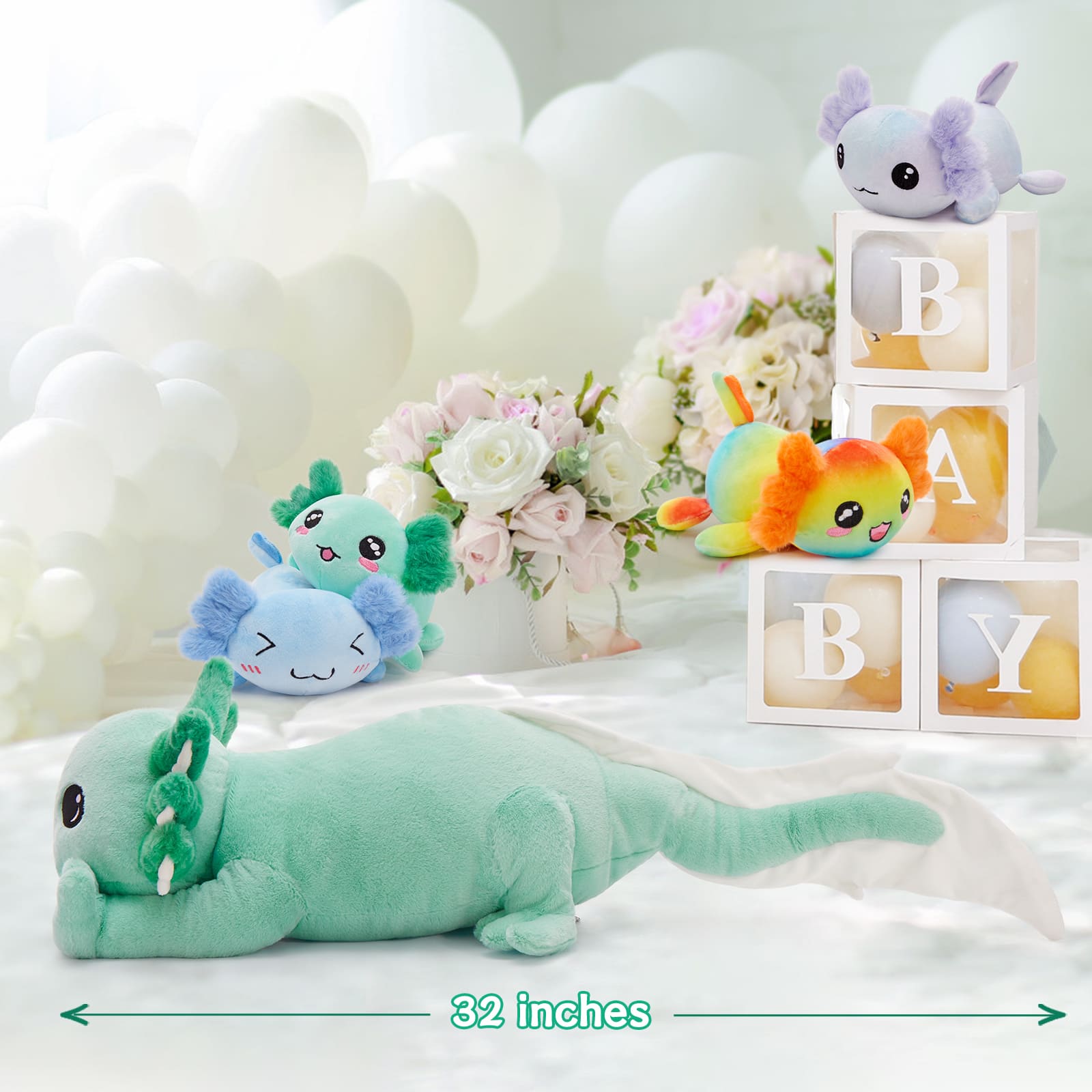 Axolotl Stuffed Animals Salamander Plush Toys, 31 Inches
