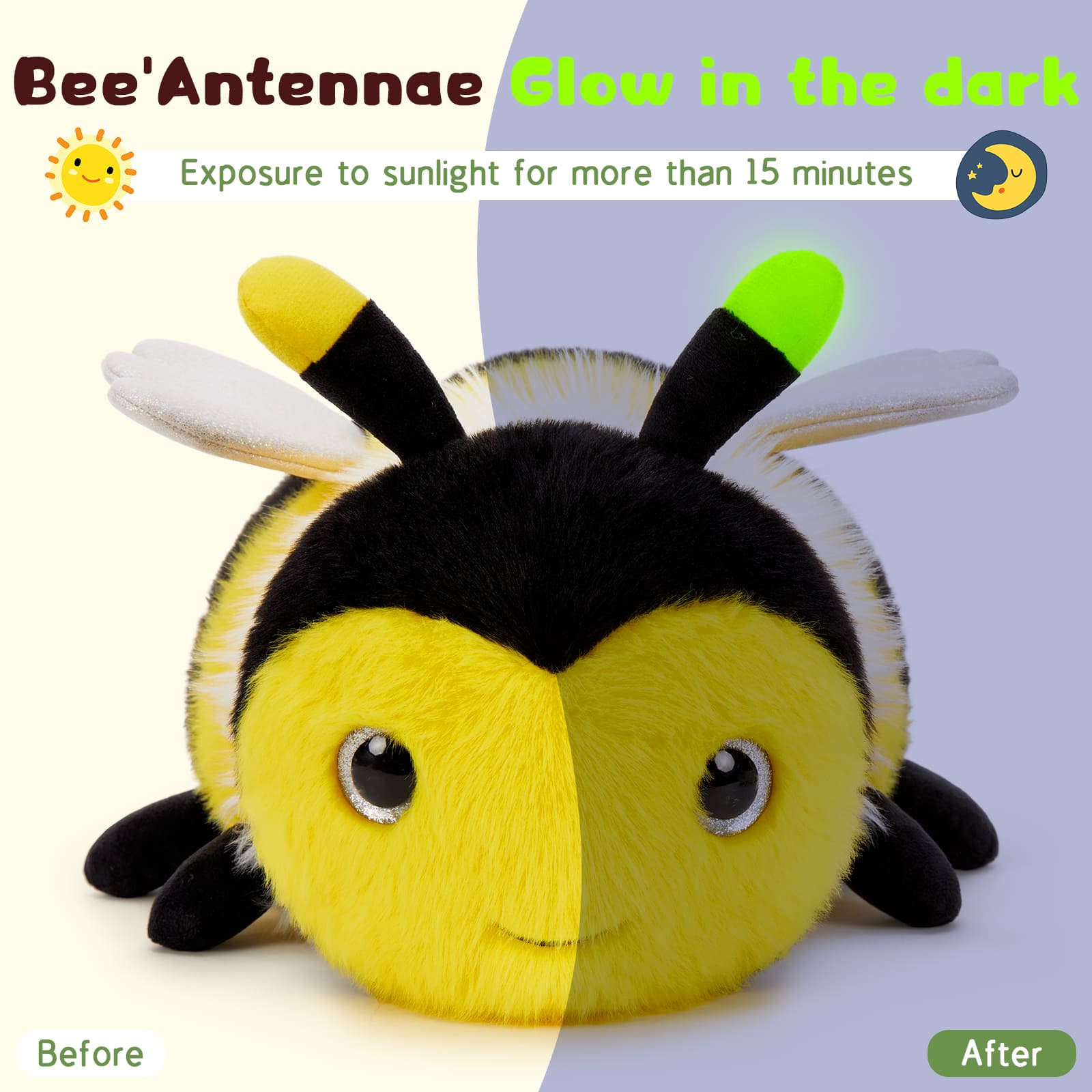 Realistic Bee Stuffed Animals Insect Plush Toys, 15.7 Inches