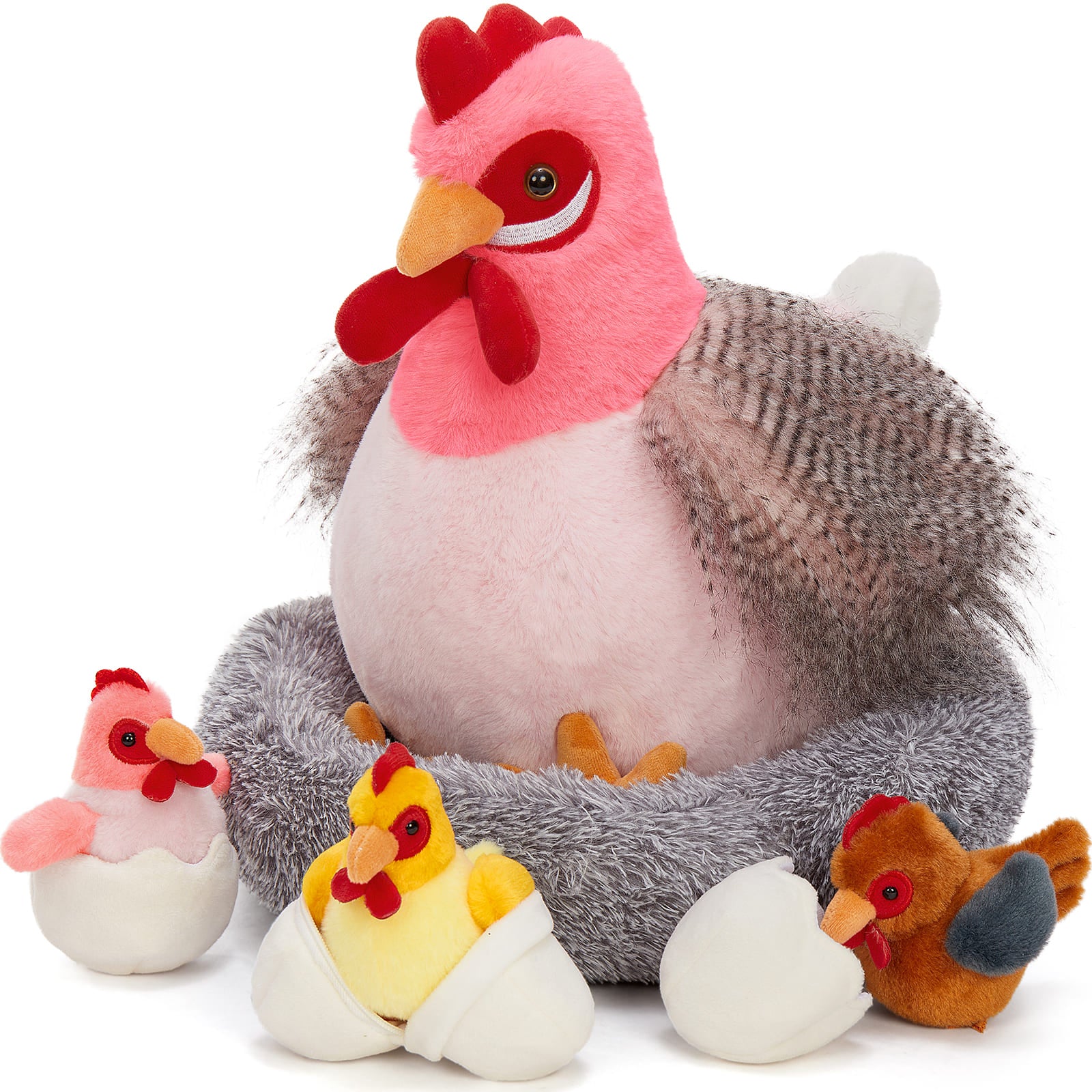 Chicken Plush Toys Farm Stuffed Animals, 16.5 Inches