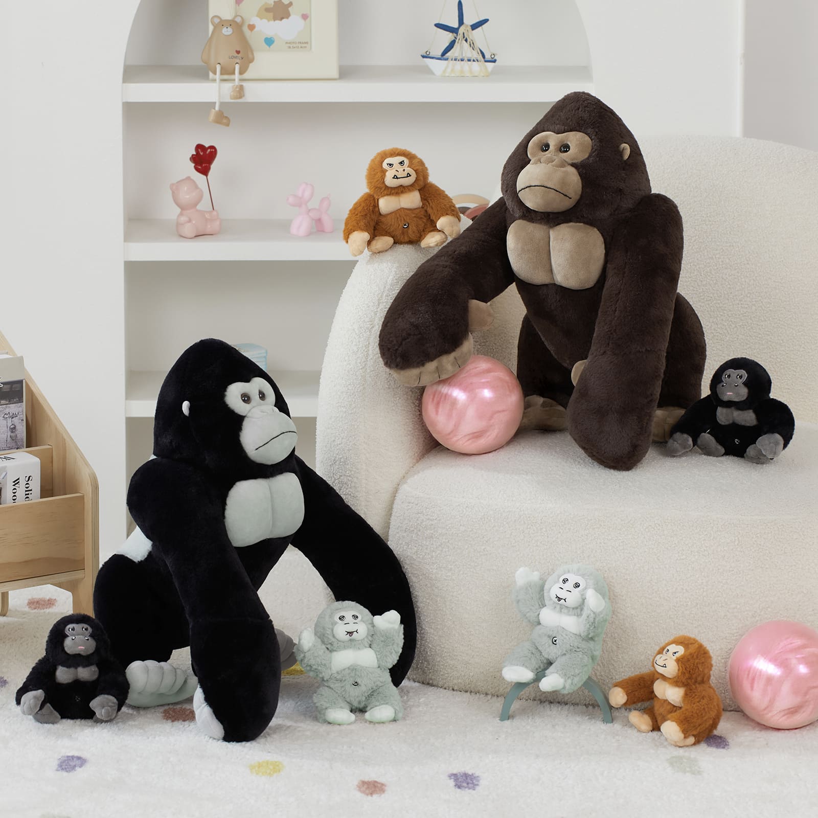 Gorilla Stuffed Animals Chimpanzees Plush Toys, 19.6 Inches