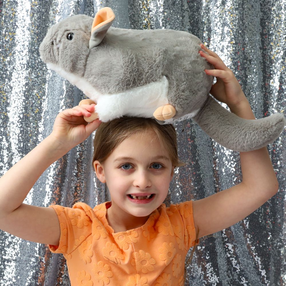 Chinchilla Mouse Stuffed Animals, Grey, 19.6 Inches