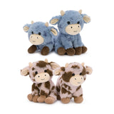 Four 8.7 Inch Cow Plush Toy Set Farm Stuffed Animals