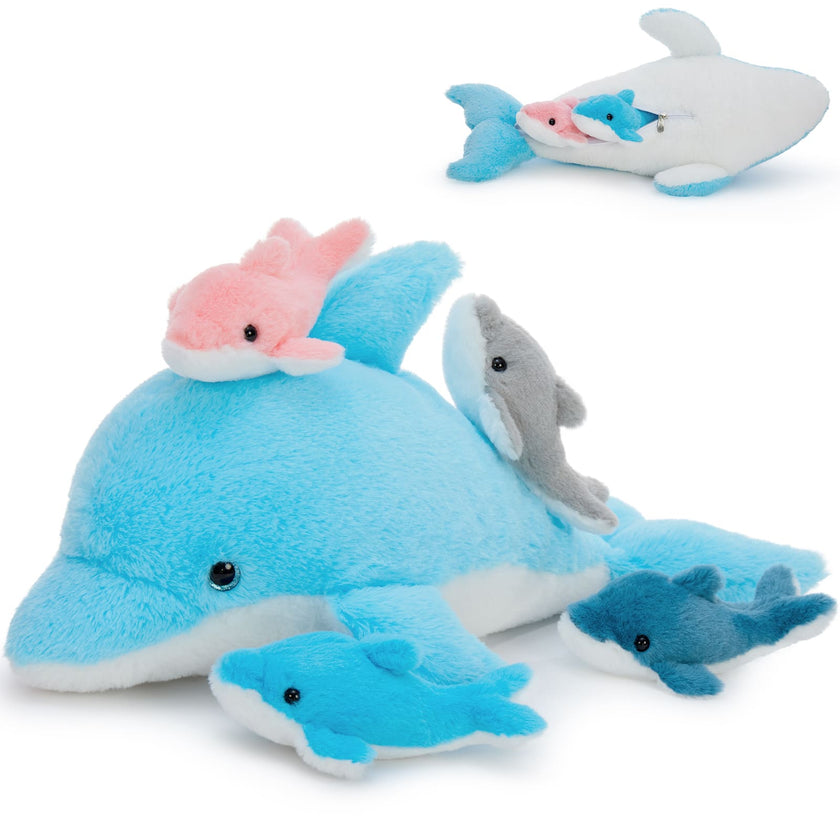Dolphin Plush Toys Ocean Stuffed Animals, Blue, 20.5 Inches