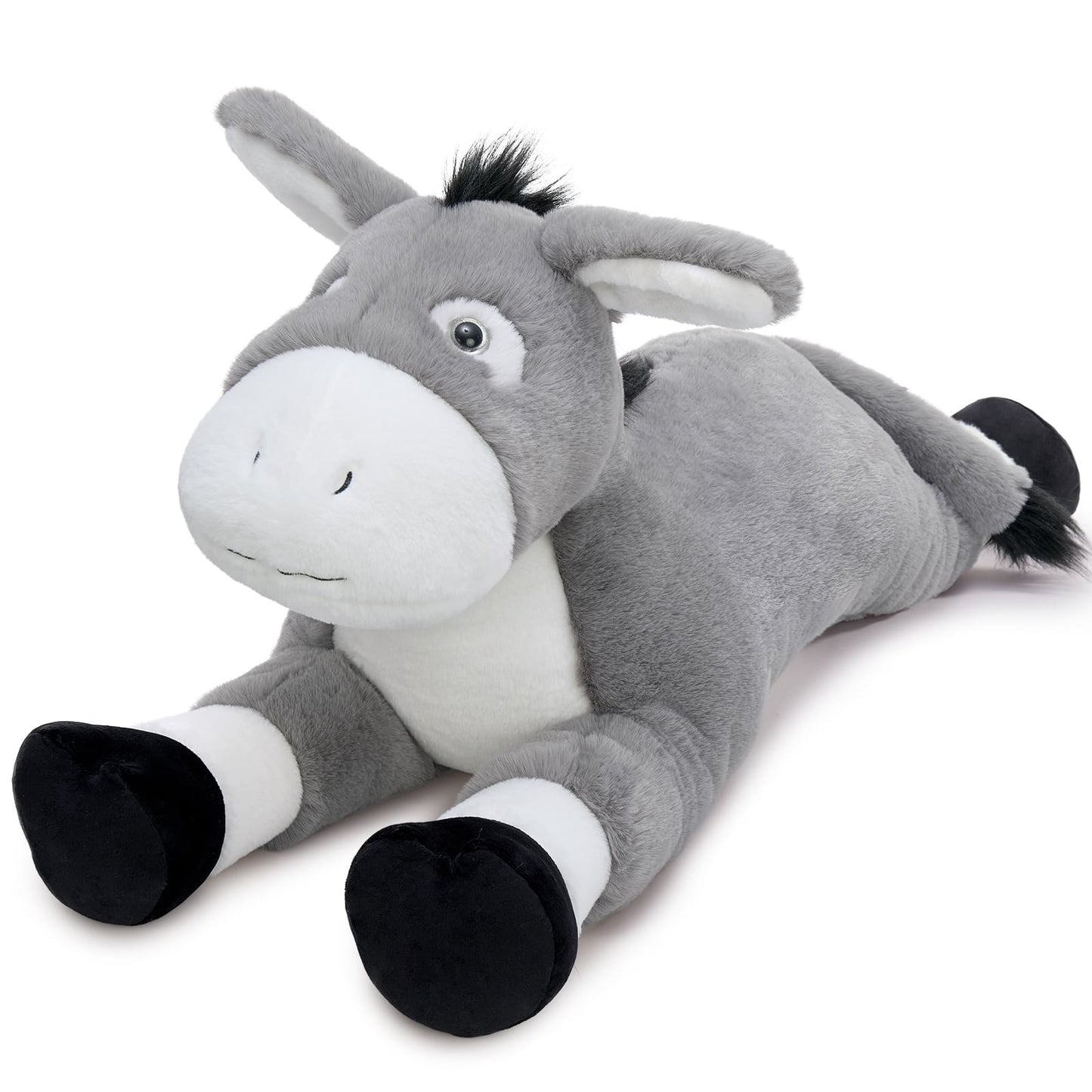 Lifelike Donkey Stuffed Animals, Grey, 43 Inches
