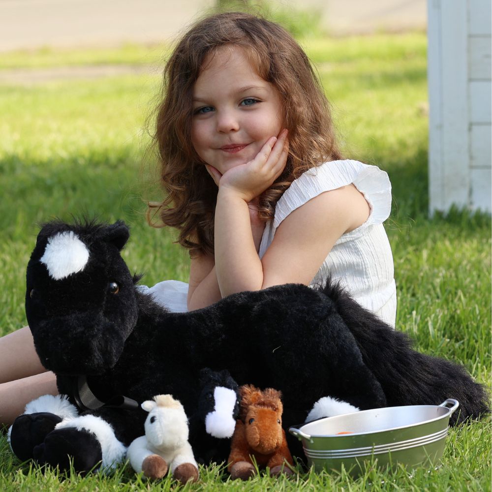 4 Pcs Bulk Lifelike Horse Stuffed Animals - Three Cute Pony Plush Toys - Pony Stuffed Animal Babies with Their Mom - Realistic Horse Stuffed Animals with Babies in the Belly - My Little Pony - Horse Plush Dolls for Children - Christmas Birthday Baby Shower Gift Ideas - Stuffed Animals Near Me