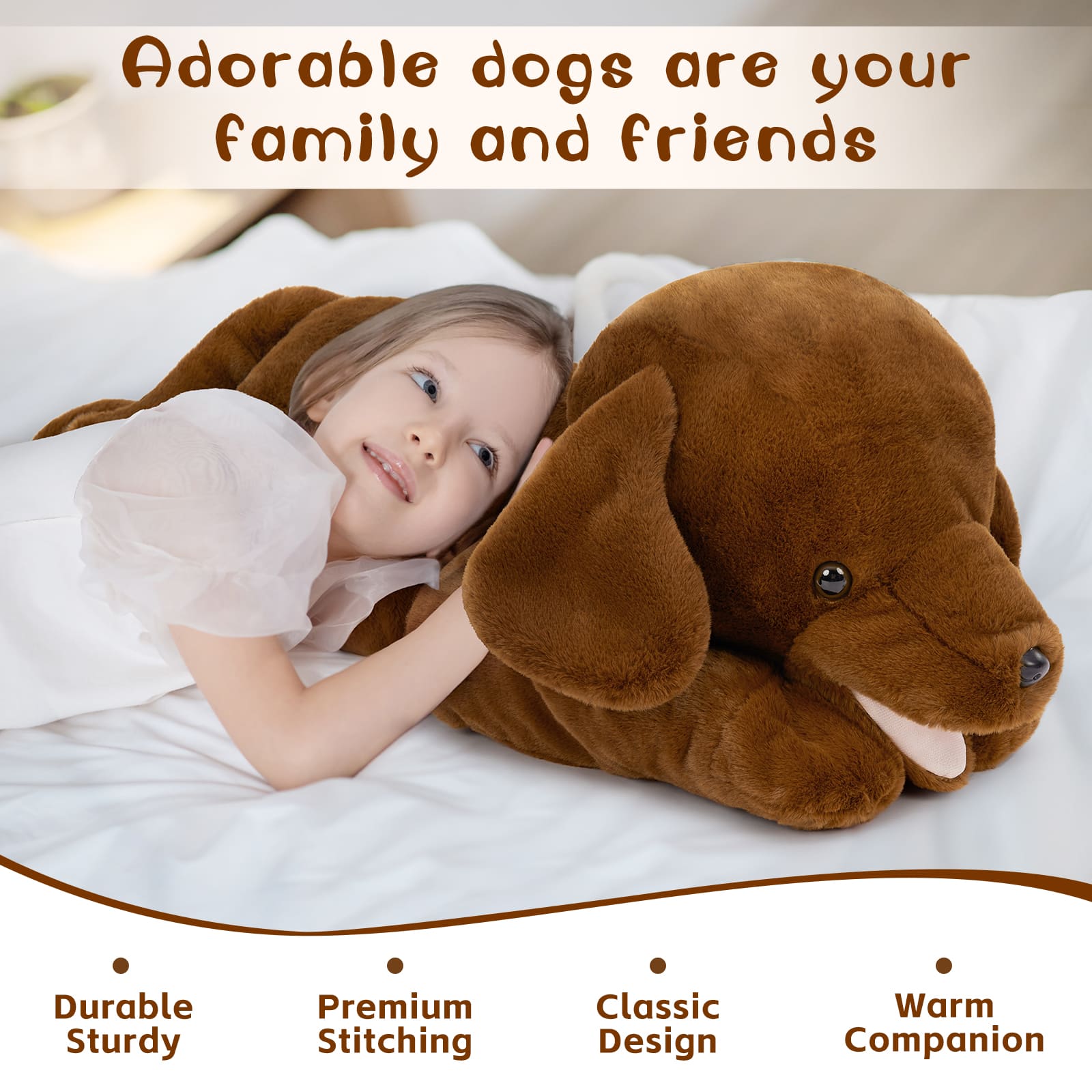 Lifelike Labrador with a Bone Plush Toy - Dog Stuffed Animals - Creative Birthday Christmas Gift Ideas - Cushion/Sofa Pillows Home Decor - Free Shipping