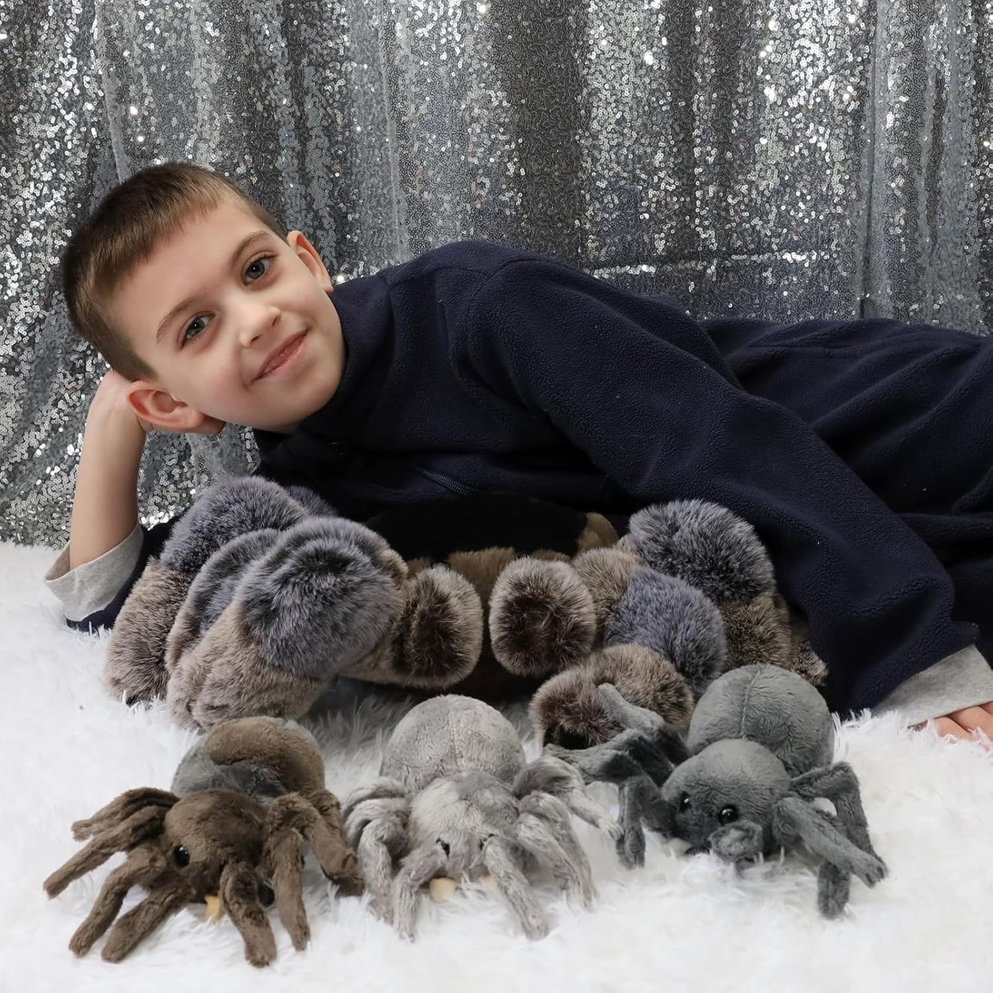 Simulation Spider Stuffed Animals with Babies inside the Belly - Big Lifelike Spider Plush Toy for Children 3 years - Stuffed Animal Babies with Their Mom - Free Shipping